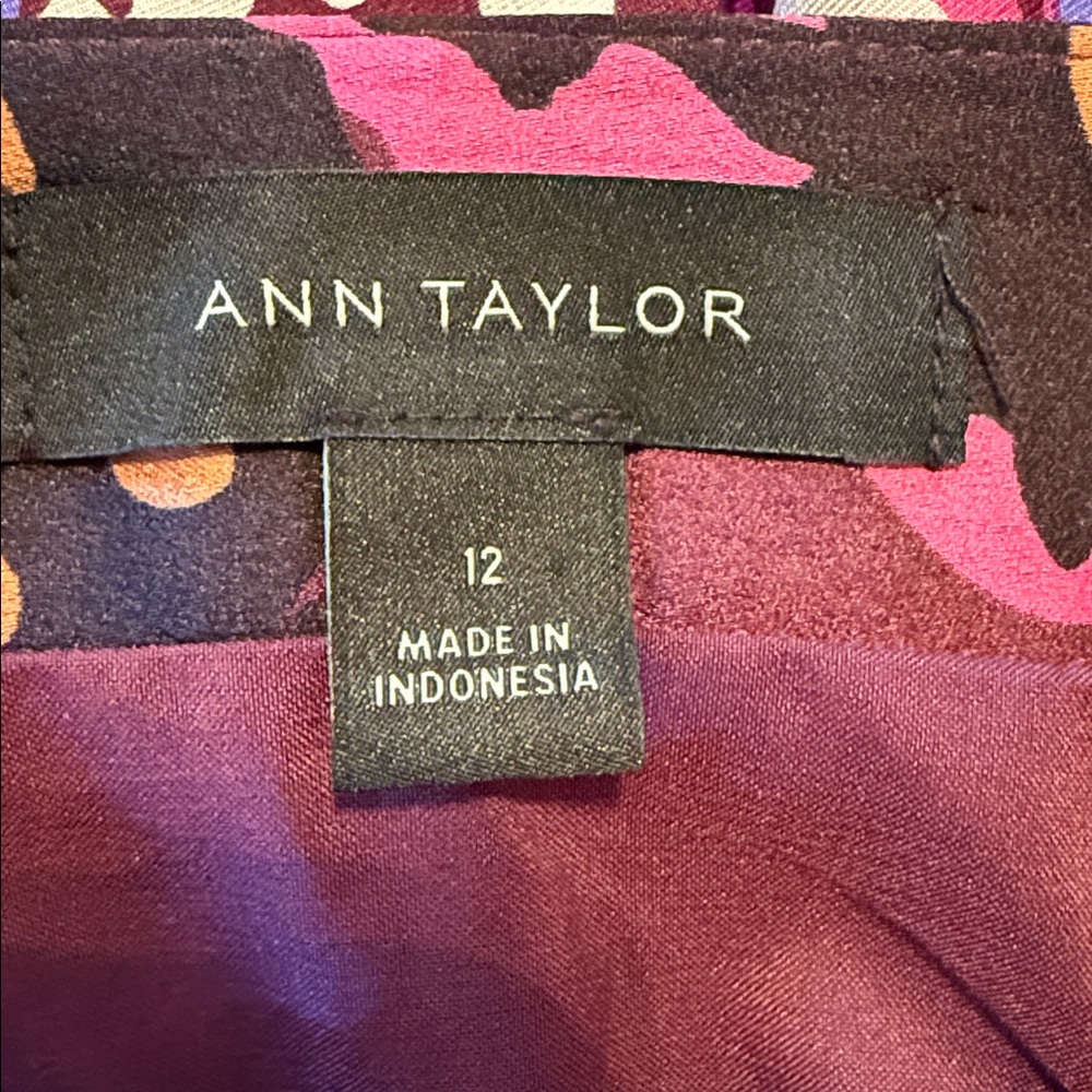 Ann Taylor A-Line Skirt - Pink and Purple